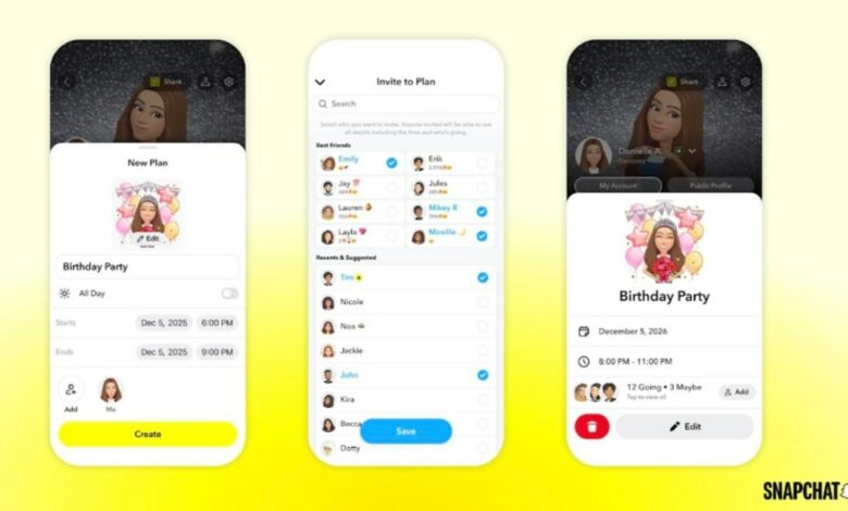 سناب شات تتيح دعوة 200 صديق لتثبيت مواعيد المحادثات الجماعية في التقويم