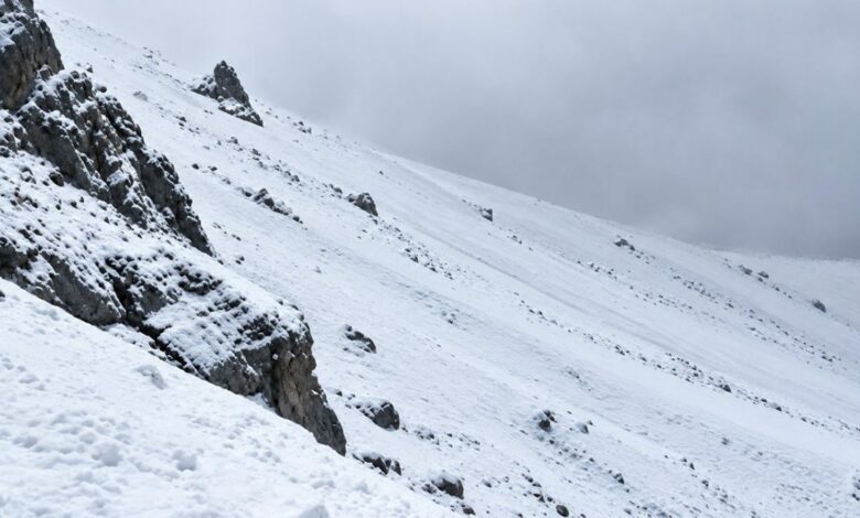 أول ثلوج الموسم تكسو جبل تشاكماك في أرضروم.. والحرارة تهبط إلى 9 تحت الصفر