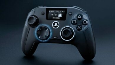 وحدة تحكم PS5 بشاشة مدمجة تتيح ضبط الإعدادات ومزج صوت الهاتف باللعبة