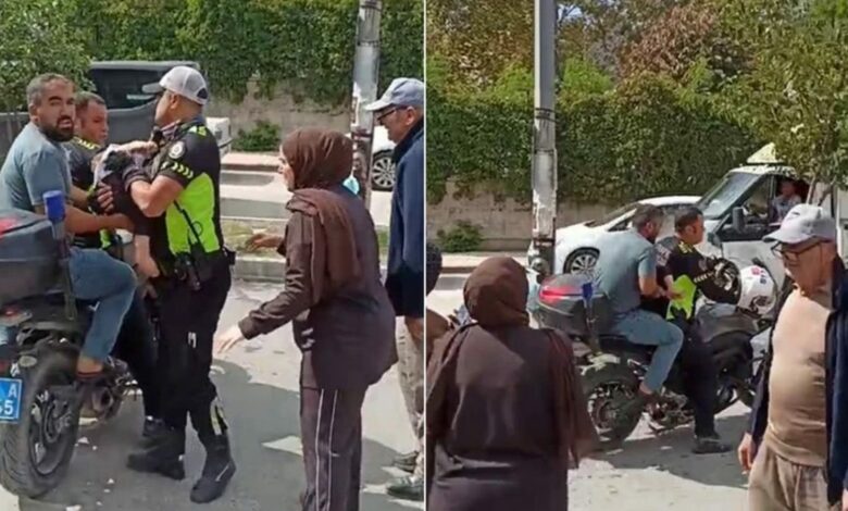 شرطي في هاتاي ينقل رضيعًا فاقد الوعي ووالده بدراجته النارية.. ووزير الداخلية يشكره
