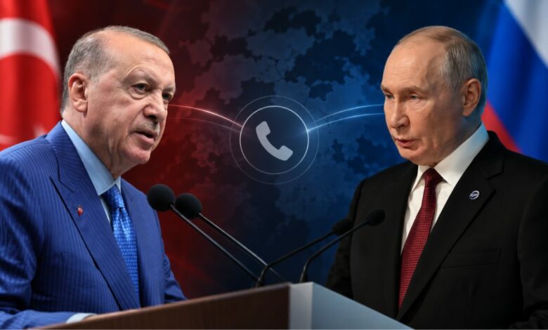 أردوغان يبحث مع بوتين أمن البحر الأسود ويؤكد استعداد تركيا لاستئناف الاتصالات مع كييف