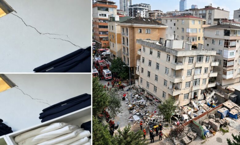 انهيار مبنى من 7 طوابق في إسطنبول يخلّف قتيلين.. فيديو سابق يوثق تشققات كانت تتسع