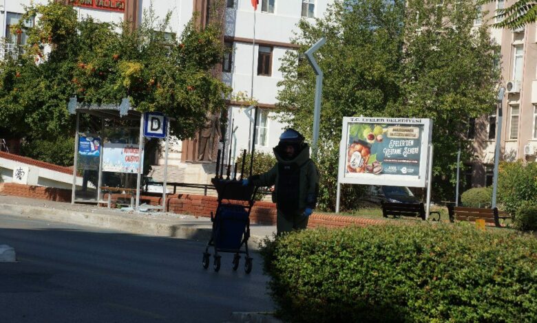 طرد مشبوه قرب محكمة أيدين يُفجَّر بفتيل تفجير.. ثم ظهر ما بداخله
