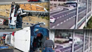 تصادم شاحنة سحب بحافلة سياحية يودي بحياة 11 شخصًا في مانيسا.. والكاميرا توثق اللحظة