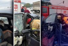 اصطدام يحوّل سيارة إلى حطام في بورصة التركية ويحاصر سائقها بداخلها