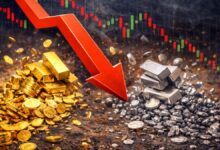 التضخم الأميركي يهوي بالذهب إلى ما دون 4100 دولار والفضة تخسر 5.71%