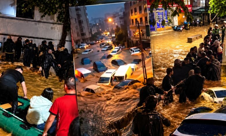 سيول إسطنبول تحاصر مئات السكان في أيّازاغا.. عشرات السيارات تنجرف وعمليات إنقاذ بالحبال