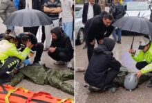 رفعت مظلتها فوق مصاب تحت المطر.. وزير الداخلية التركي يشيد بشرطية مرور
