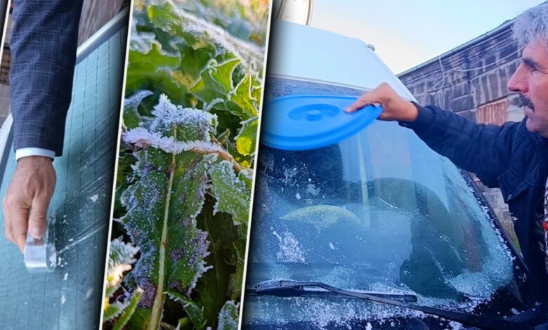 تجمّد زجاج السيارات في قارص بعد هبوط الحرارة إلى 6 درجات تحت الصفر.. والسائقون يترقبون الثلوج