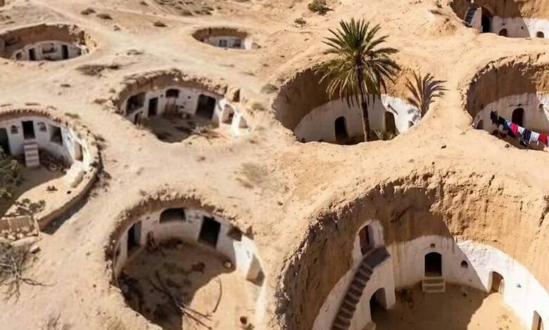 حرارة تتجاوز 49 درجة.. مساكن مطماطة التونسية تبقى أبرد بـ15 درجة تحت الأرض