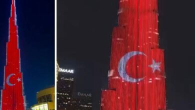 برج خليفة في دبي يتحول إلى علم تركي.. والنشيد الوطني يرافق عرض ذكرى الجمهورية
