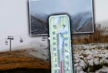 ثلوج أرضروم تهبط بالحرارة إلى 3.3 تحت الصفر.. والضباب يحجب قمة بالاندوكن